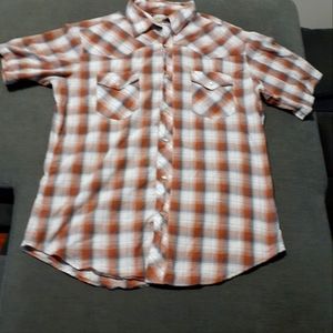 Wrangler Western Pearl Snap Shirt Men's Size Large Short Sleeve